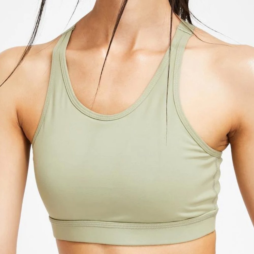 MONO B Sports Bra Women's size Small Sage Green w/ Adjustable Straps